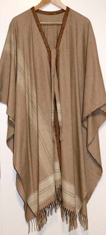 DIY craft: Transforming Plaid Wool Blanket Wrap to Hooded Cape 