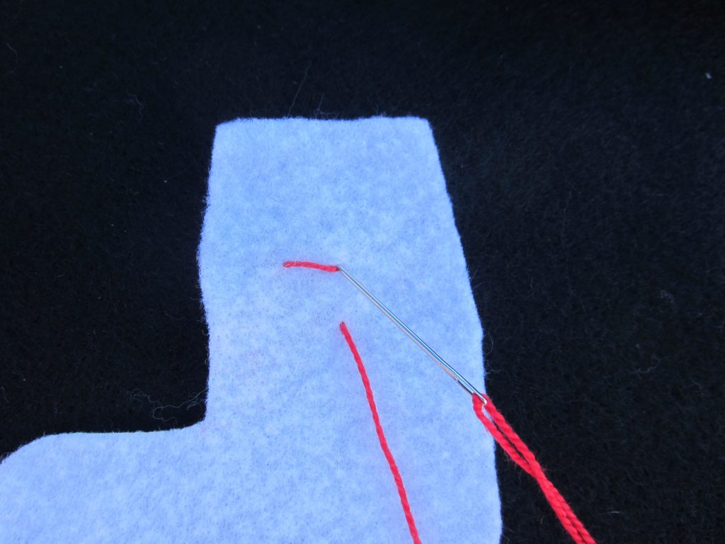 Beginning a snow flake stocking ornament