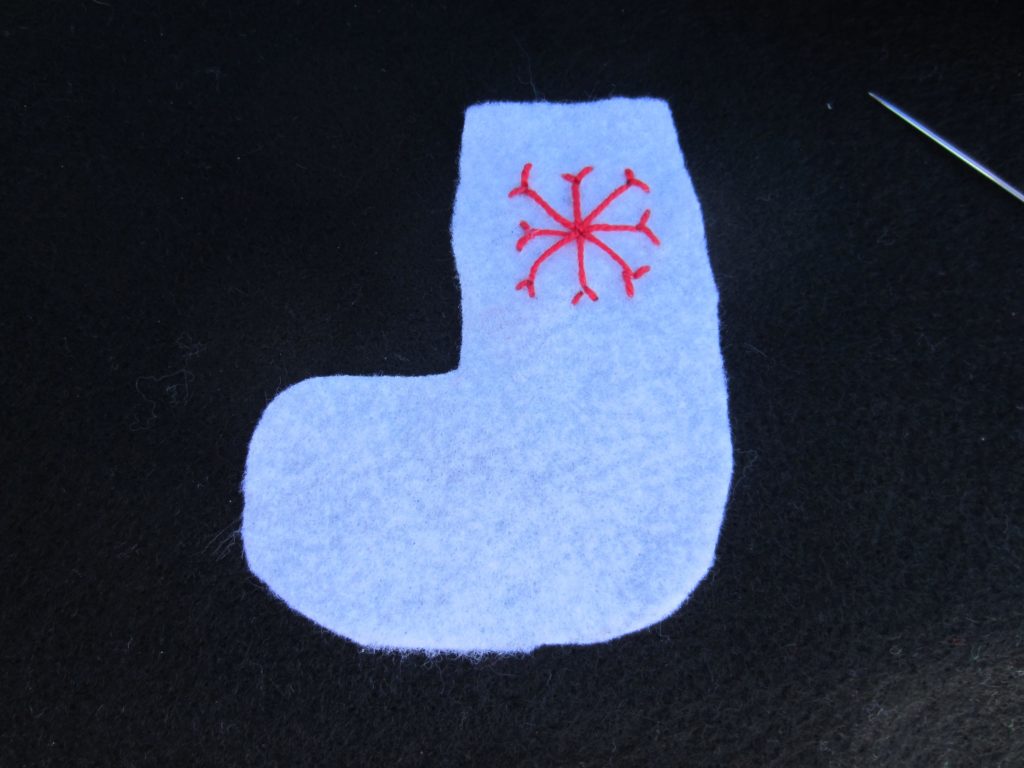 First snowflake is complete on this ornament