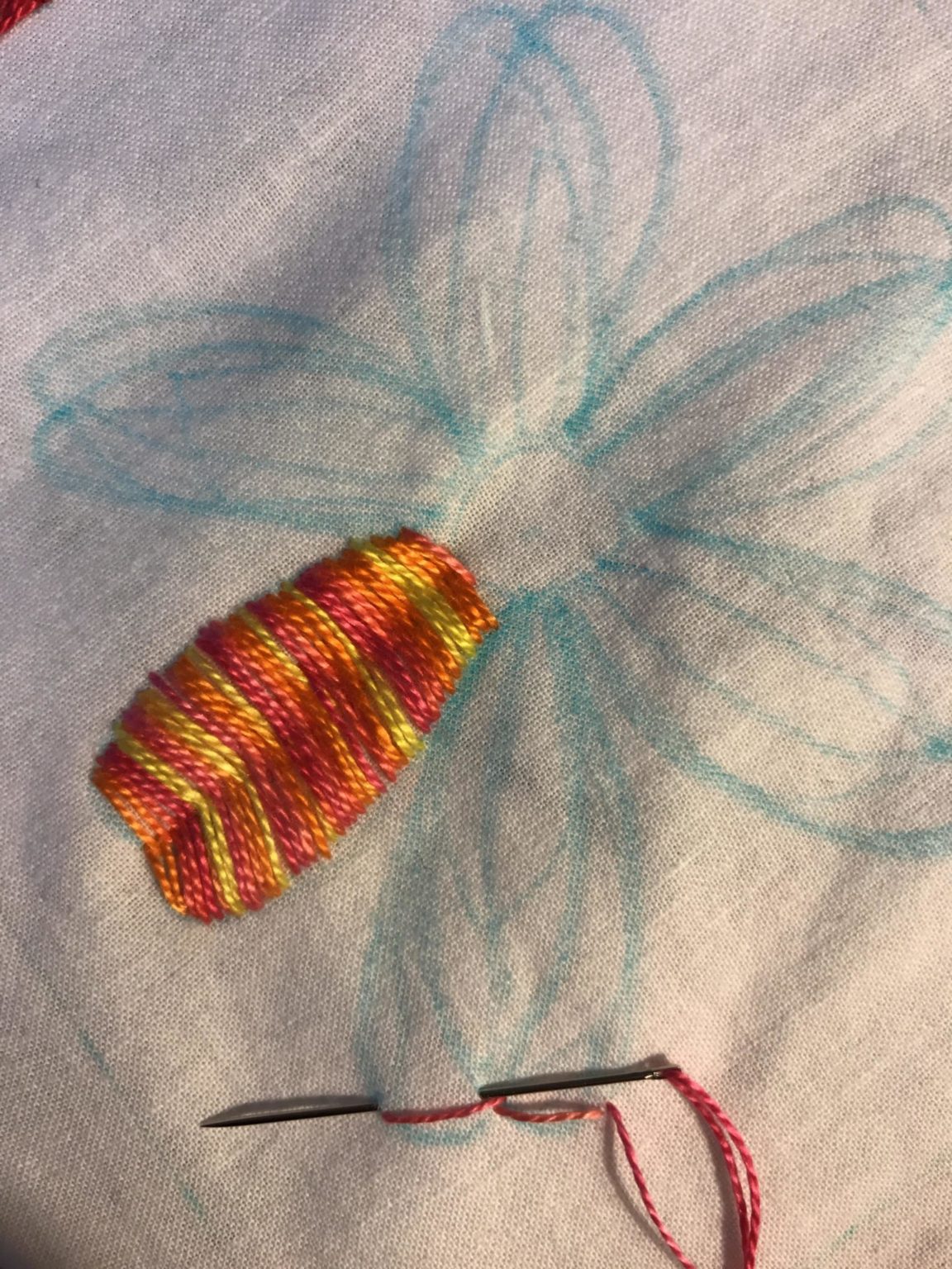 Flat stitch embroidery  create whimsy