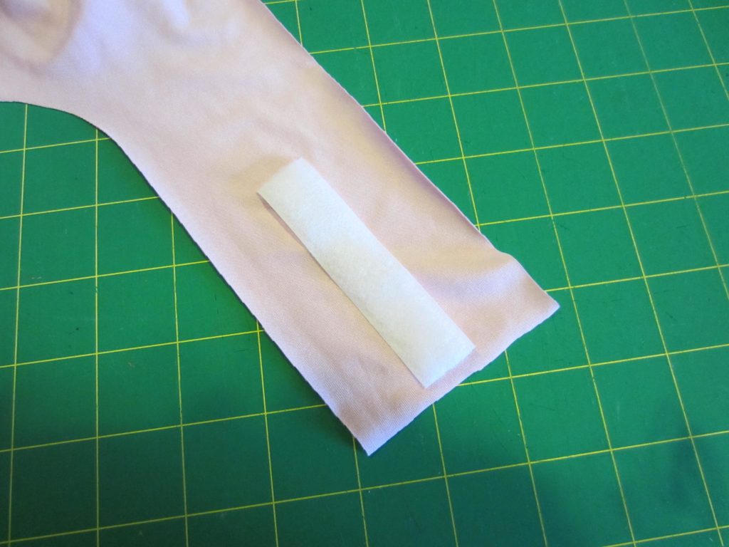 adding velcro to the dog bodice