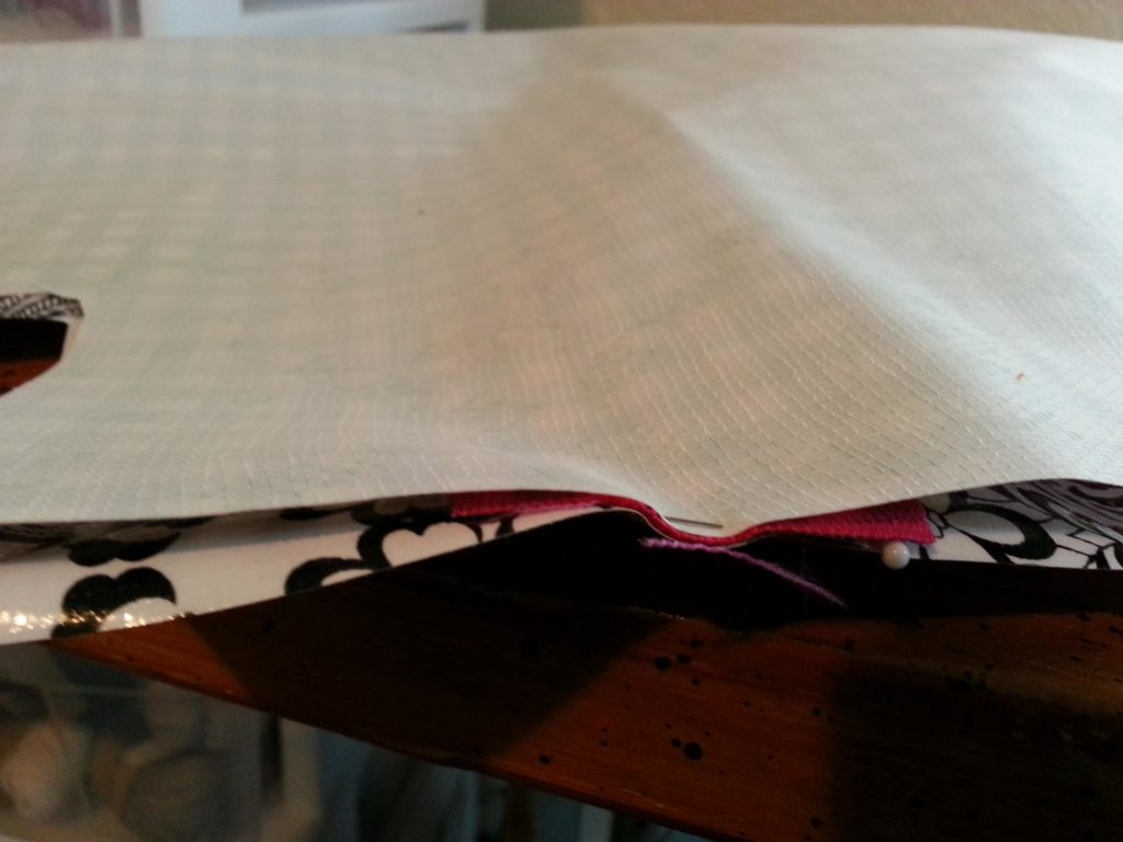 Sewing the bottom to the top of the lunch bag