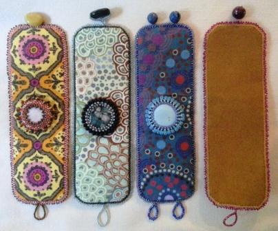 Fabric Cuff with Peyote Bezel Cabochon