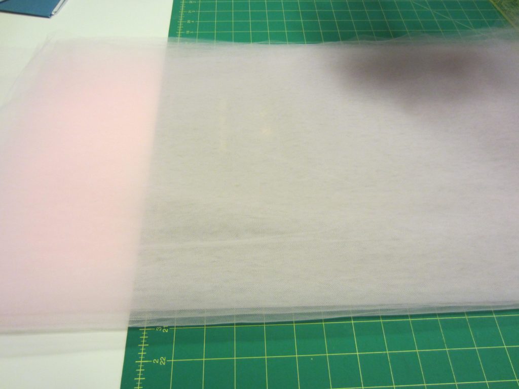 laying out the tulle for the tutu