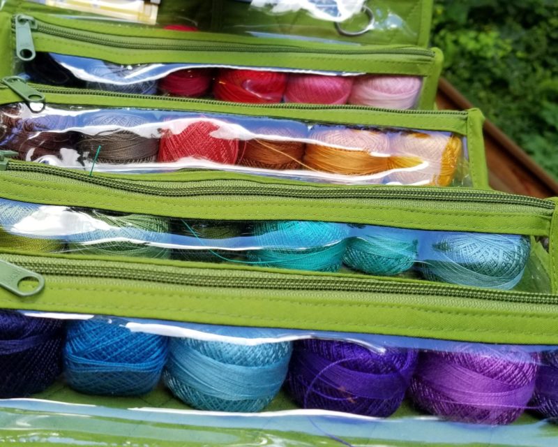 Beautiful display of perle cotton threads ready for the embroidered forest friends