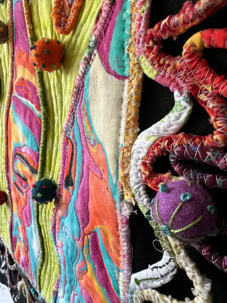 I've lost my marbles detail 2 of quilt by Lynn Woll