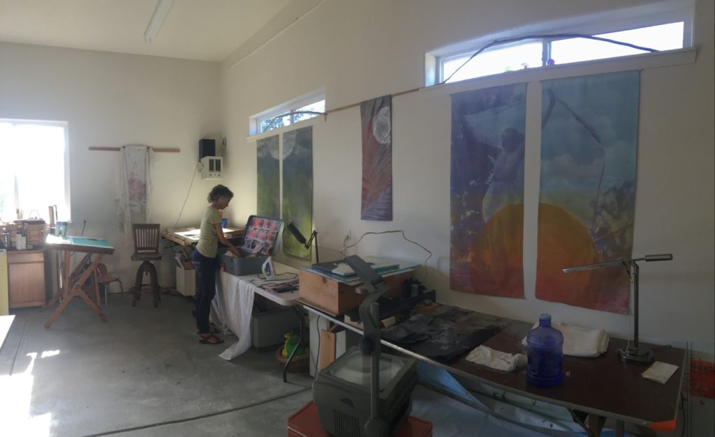 Sharon at work in her studio