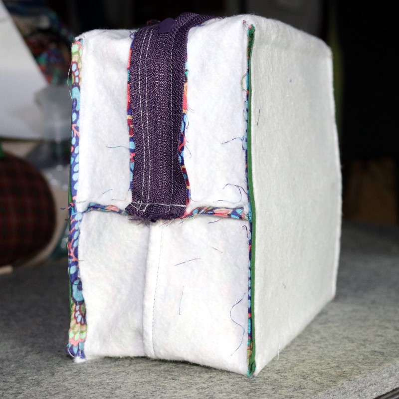 Boxy Sewing Case with Kraft-Tex constructed