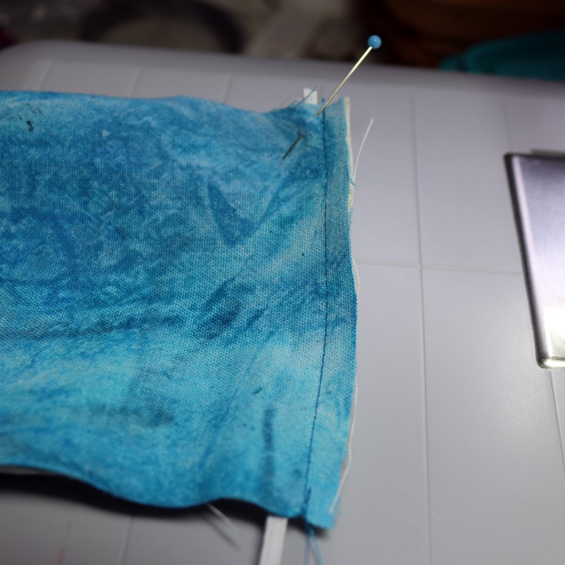 Line Elastic at Top of Side Seam of Face Mask