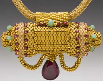 Beaded pendant by Maggie Meister