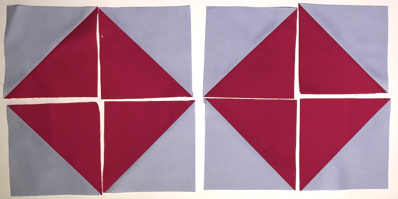 Half square triangles eight at a time layout 2