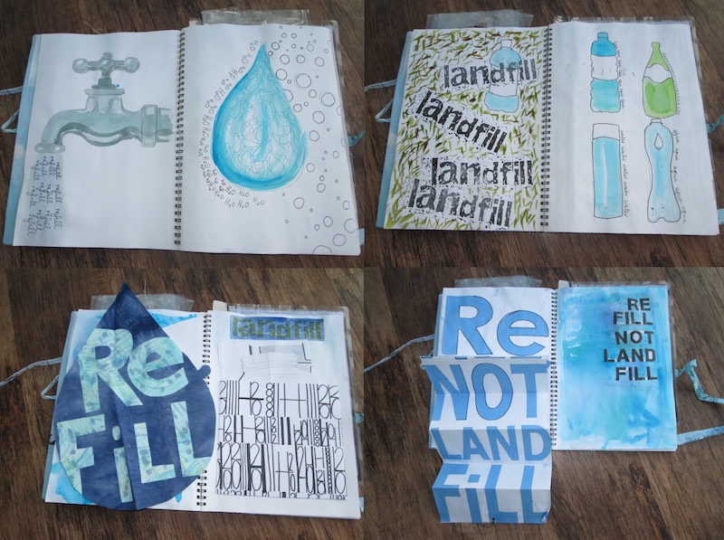 3 Wise Words sketchbook examples