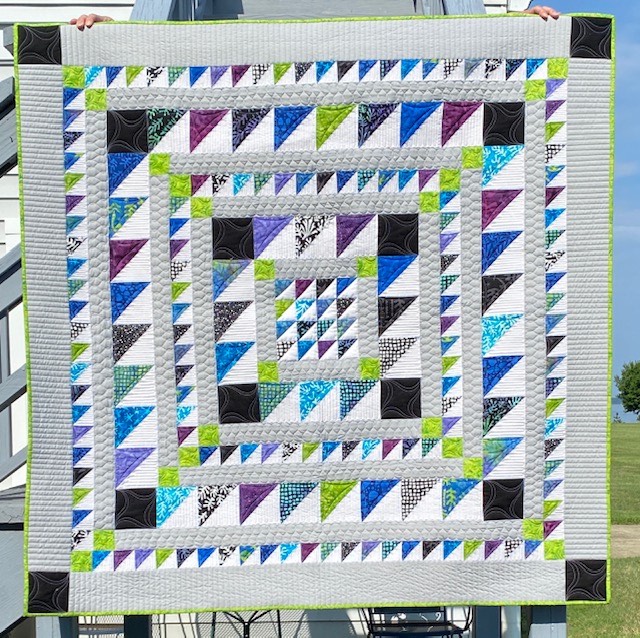 Half square triangle quilt by Jane Hauprich