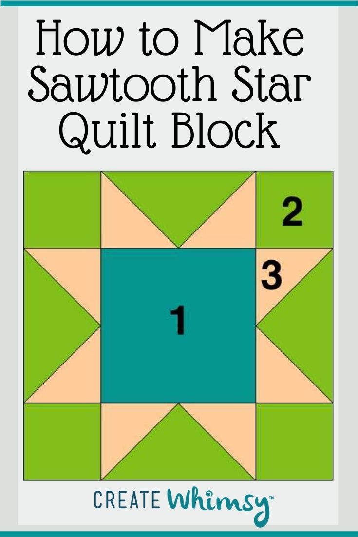 Free Sawtooth Star Quilt Block Pattern Tutorial Create Whimsy