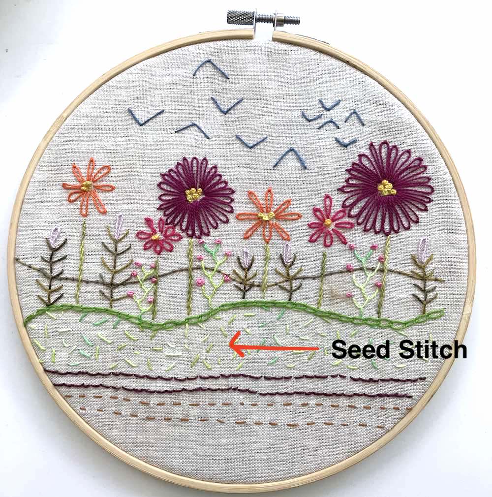 10 embroidery stitches Seed Stitch