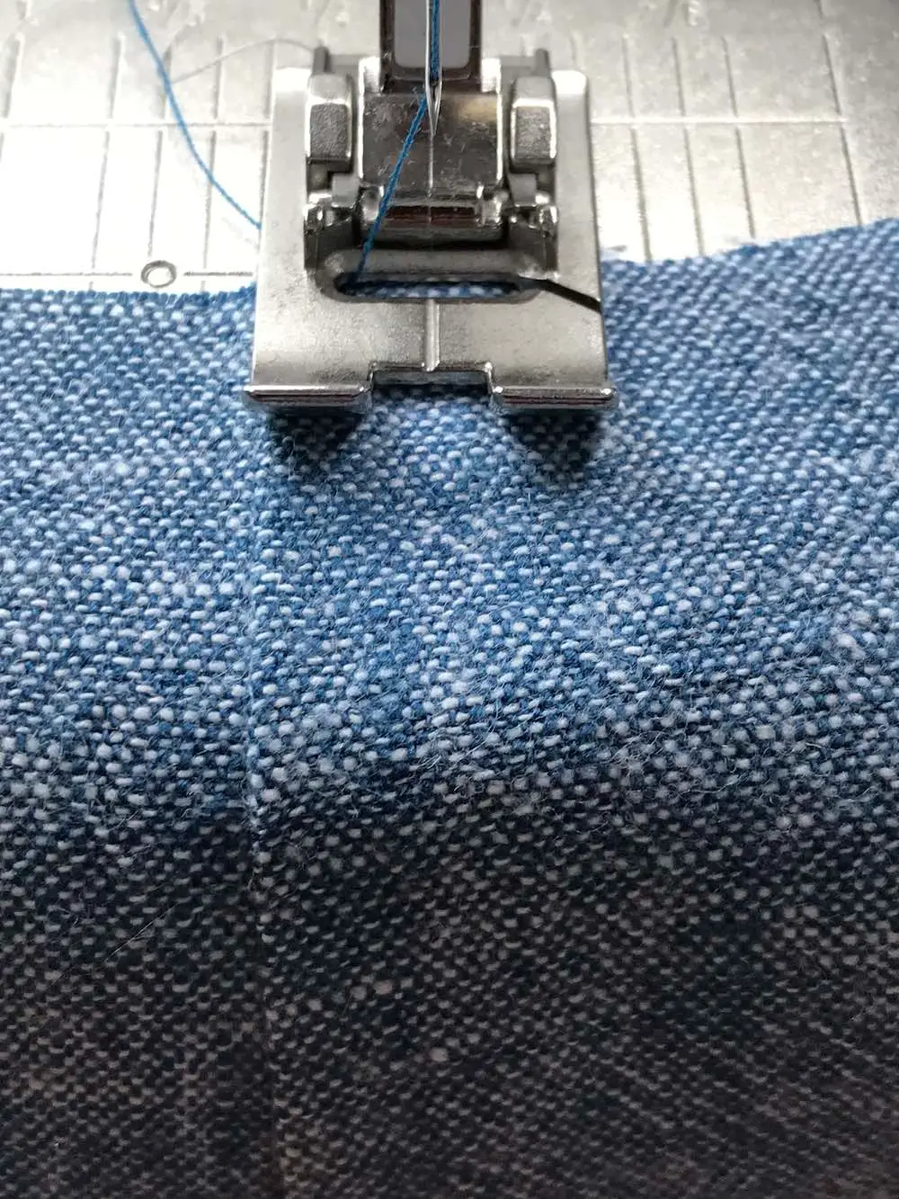 Top stitch from the right side to hold the welt seam in place on the inside.