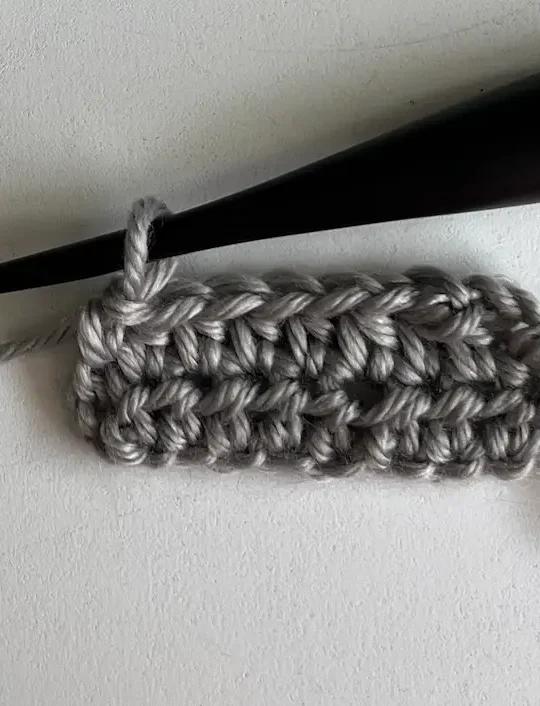 Half double crochet second row complete