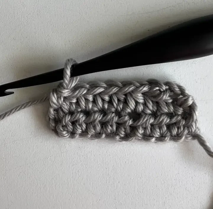 Half double crochet second row complete