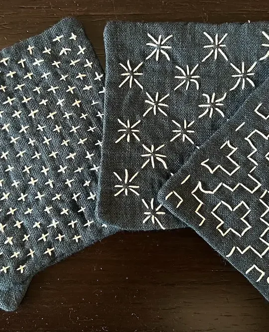 Sashiko coasters finished