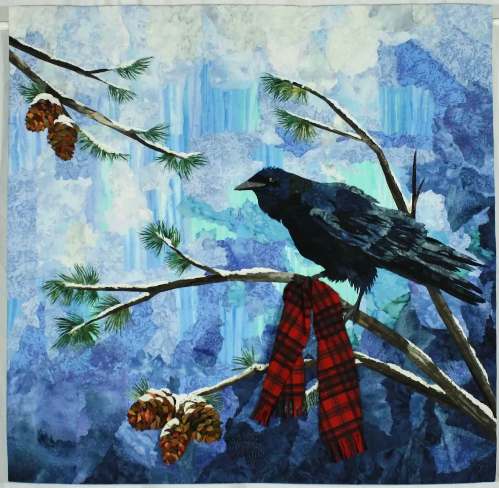 Winter Raven art quilt by Judith Phelps