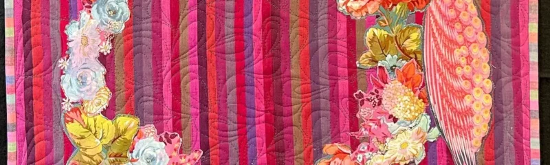 Broderie perse peacock finished wall hanging