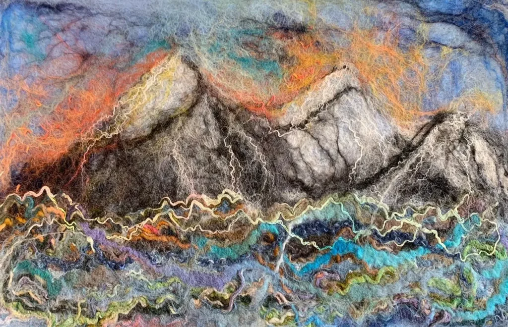 Close up of felted fibers by Liz Riley