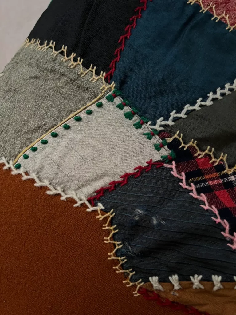 Vintage crazy quilt detail 2
