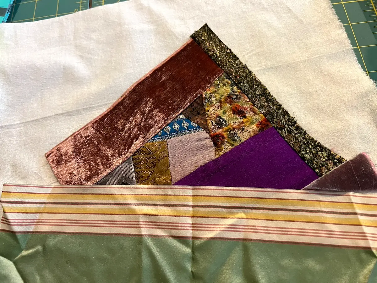 Auditioning a silk stripe to add next