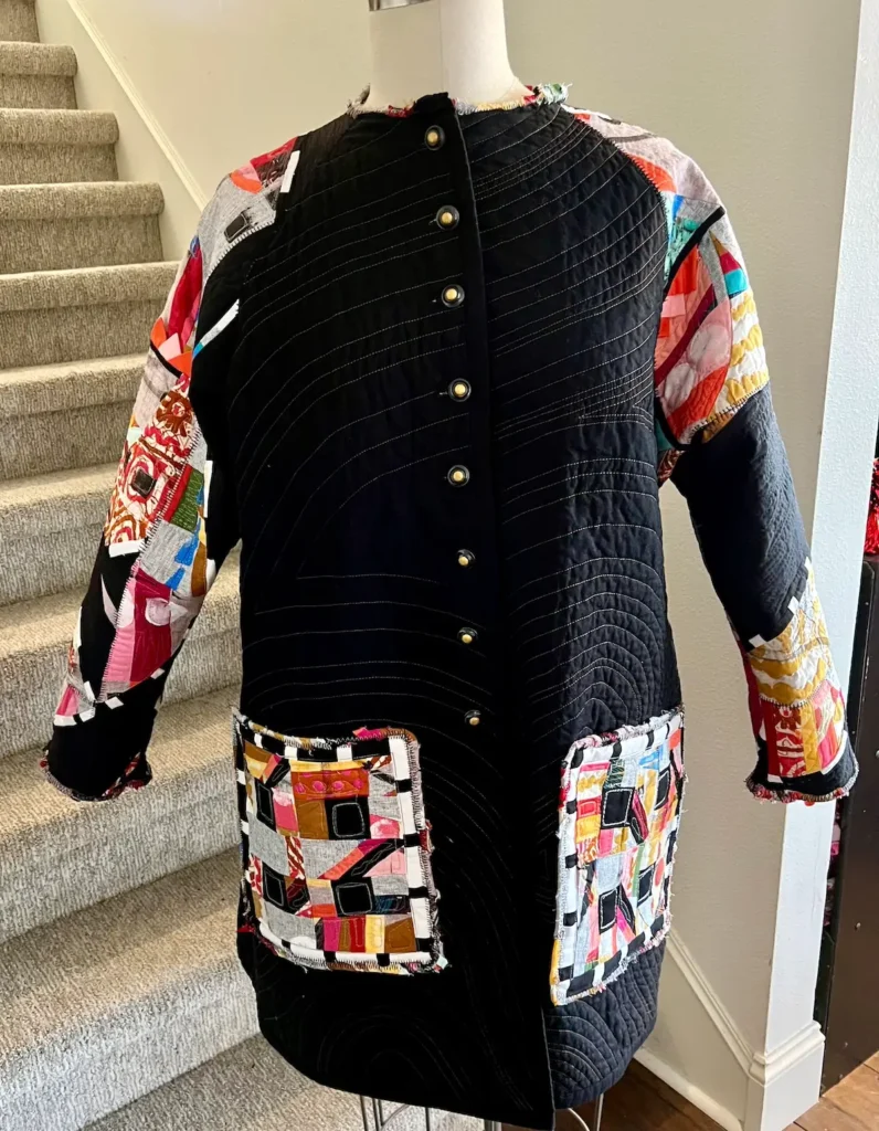 Art quilt coat front 2