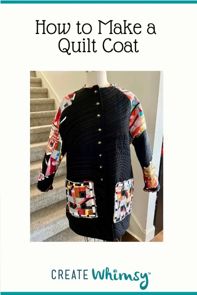 Black art quilt coat