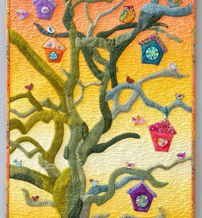 Home Tweet Home art quilt by Robyn Gold