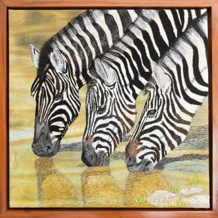 Quenching Their Thirst fiber art by Janine Judge