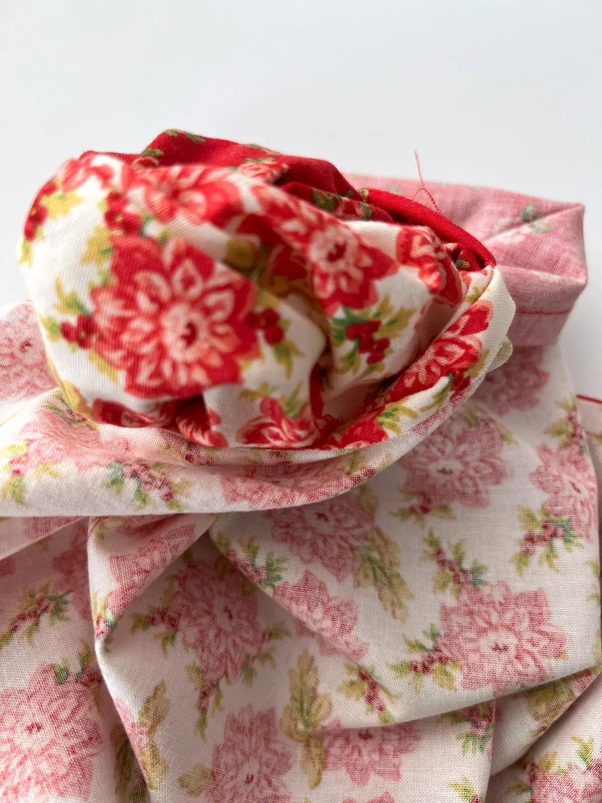 Turn the napkin right side out through the opening for the reversible napkin