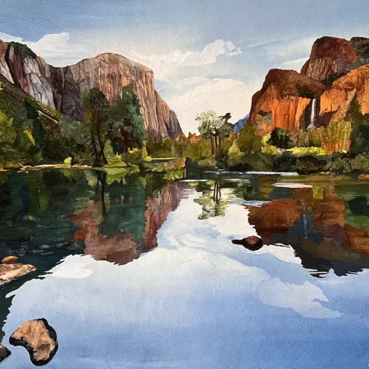 Vally View, Yosemite textile art by Sandra Mollon