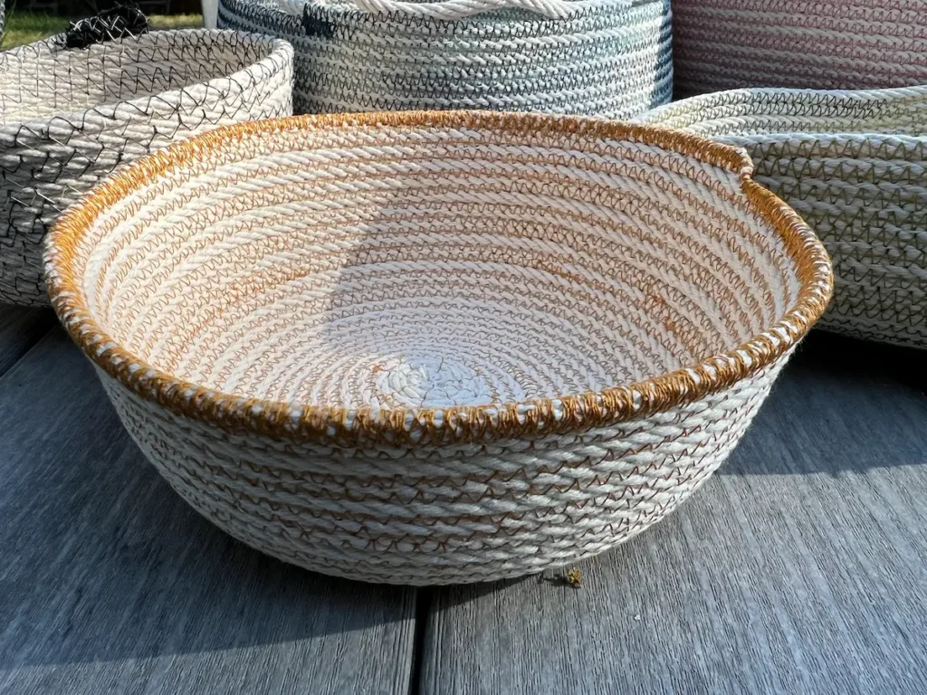 Gold rope basket finished