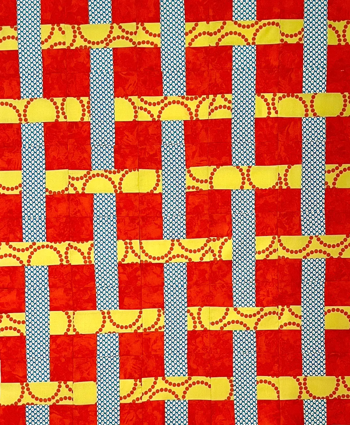 Finished 7 patch weave quilt top