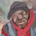 Faces 2 fiber arty by Anne Smith