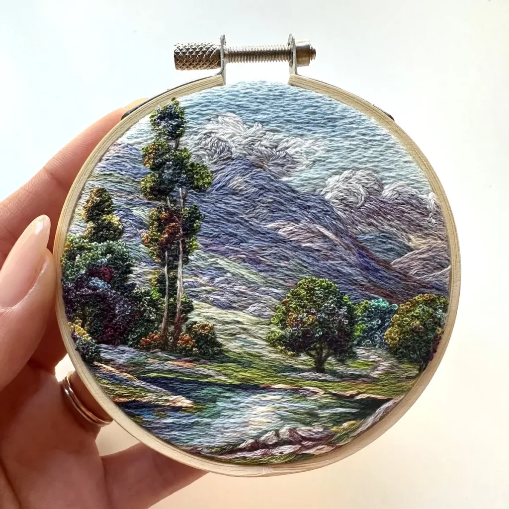 Finished piece Sheltered Pool stitched by Cassandra Diaz
