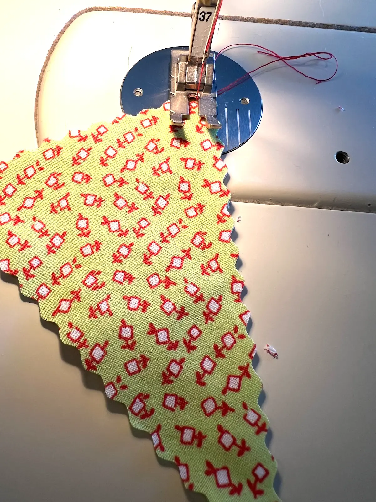 Sew up the side of the christmas tree ornament
