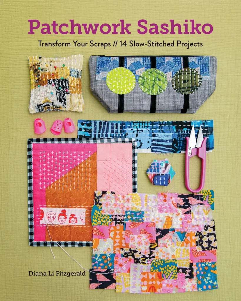 Cover of Patchwork Sashiko book by Diana Fitzgerald