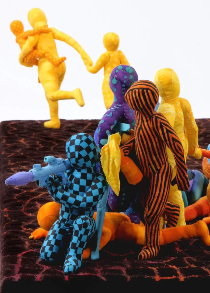 Detail of Crossing Points fiber art by Susan Else