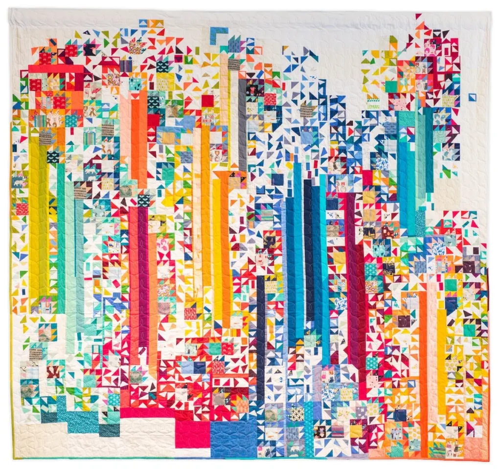 The Here & Elsewhere Bee quilt by Andrea Tsang Jackson, photo by Deborah Wong