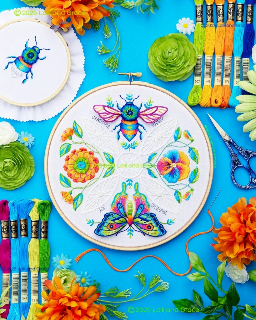 Butterfly embroidery by Anne Oliver