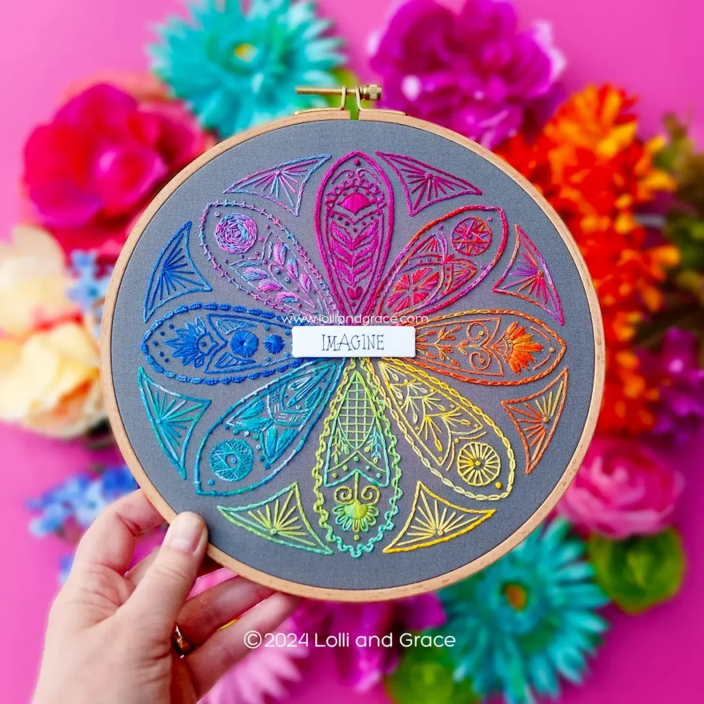 Kaleidoscope embroidery by Anne Oliver