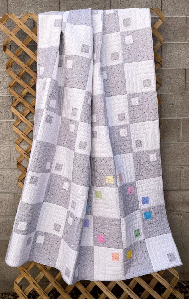 Gray and white quilt by Jen Wagner