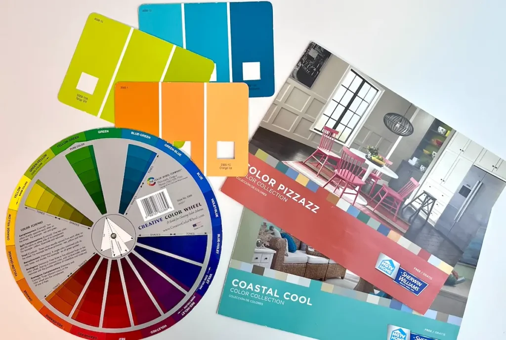 Colour wheel and paint chips used by Linda Sullivan