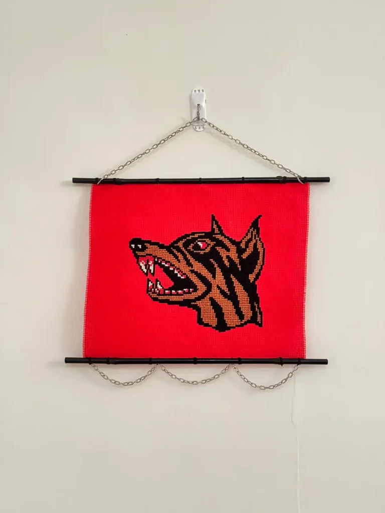 Crossstitched cougar by Maddie Jones