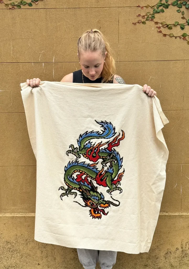 Dragon stitched by Maddie Jones