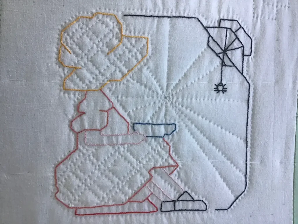 Close up of block in the Ruby Short McKim Nursery Rhyme quilt designed by Close up of block in the Ruby Short McKim Nursery Rhyme quilt