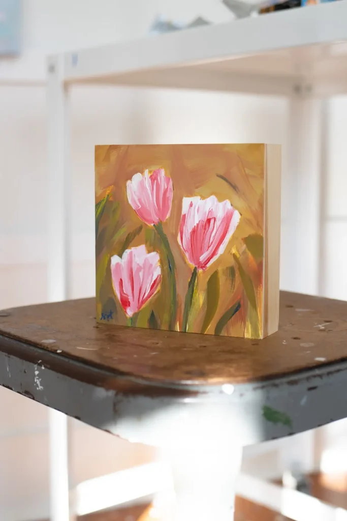 Rose bud painting by Sarah Jane Tart